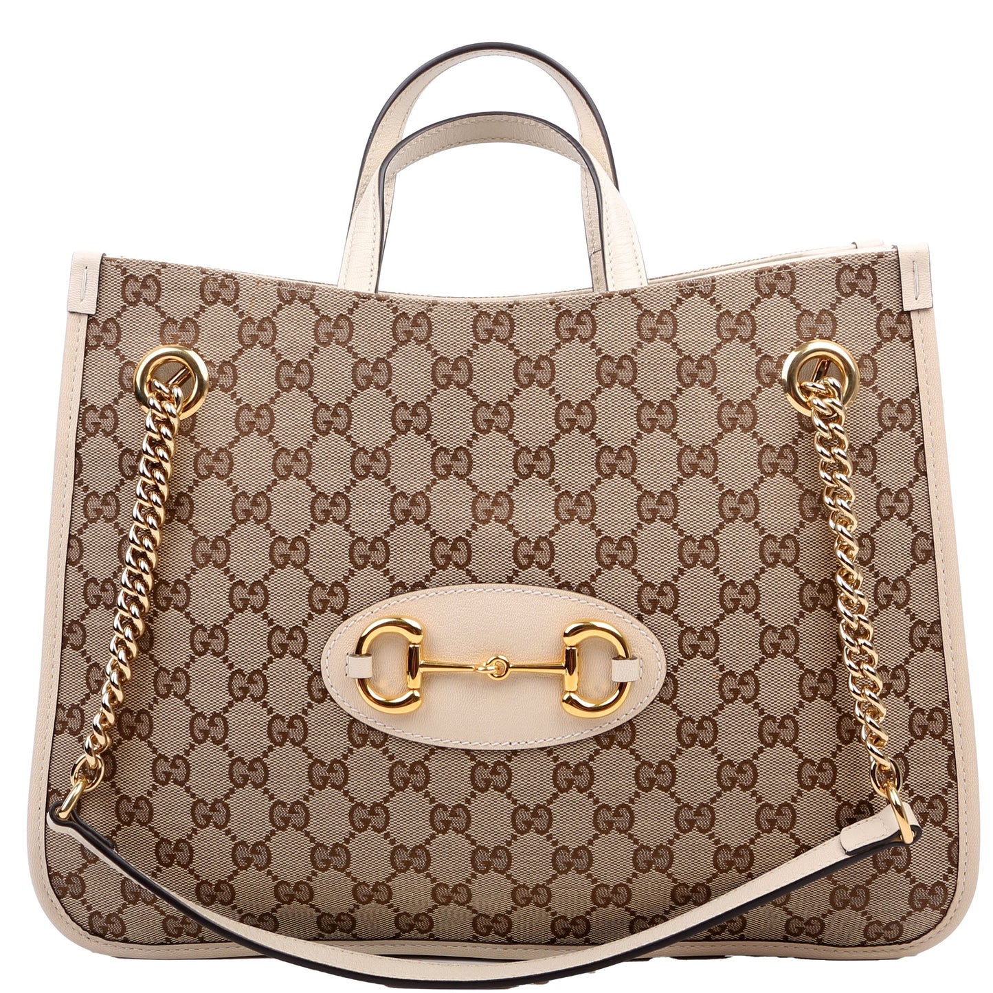 Gucci Horsebit White Large Tote Bag