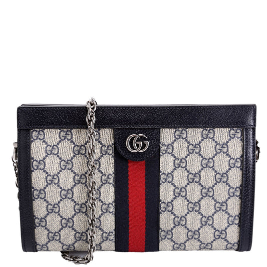 Gucci GG Supreme Ophidia Chain Beige Blue Red Travel Bag