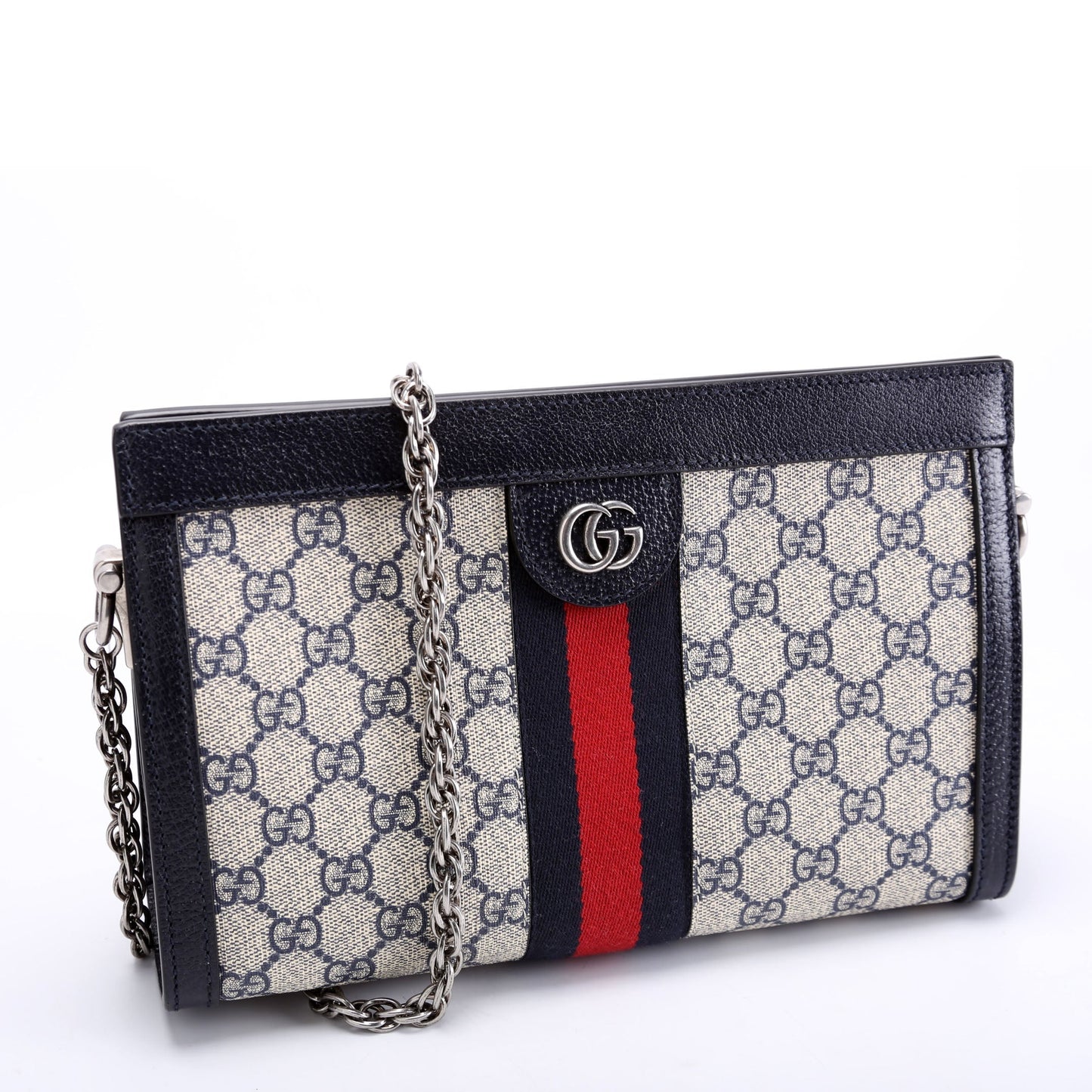 Gucci GG Supreme Ophidia Chain Beige Blue Red Travel Bag