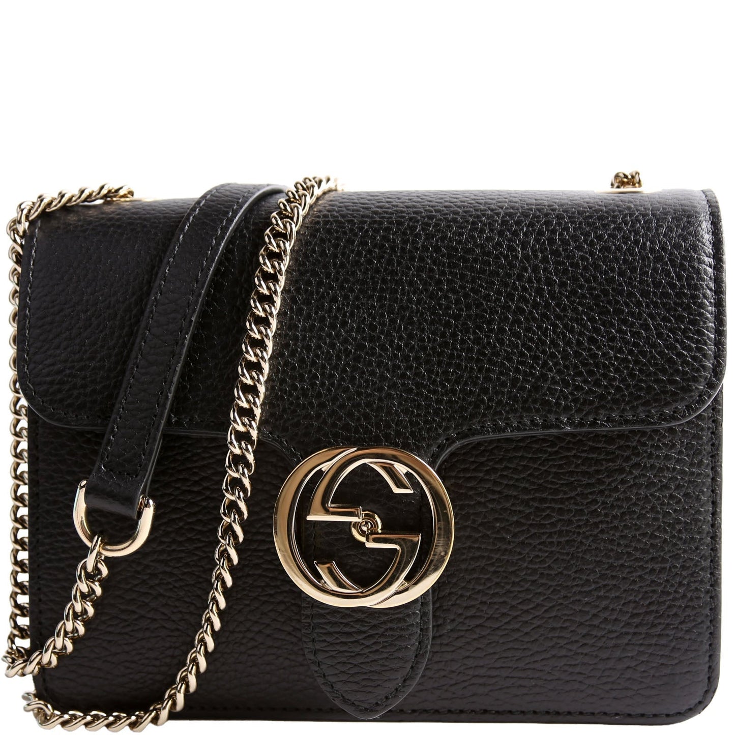 Gucci Interlocking Xbody Black Gold Small Travel Bag Black Gold