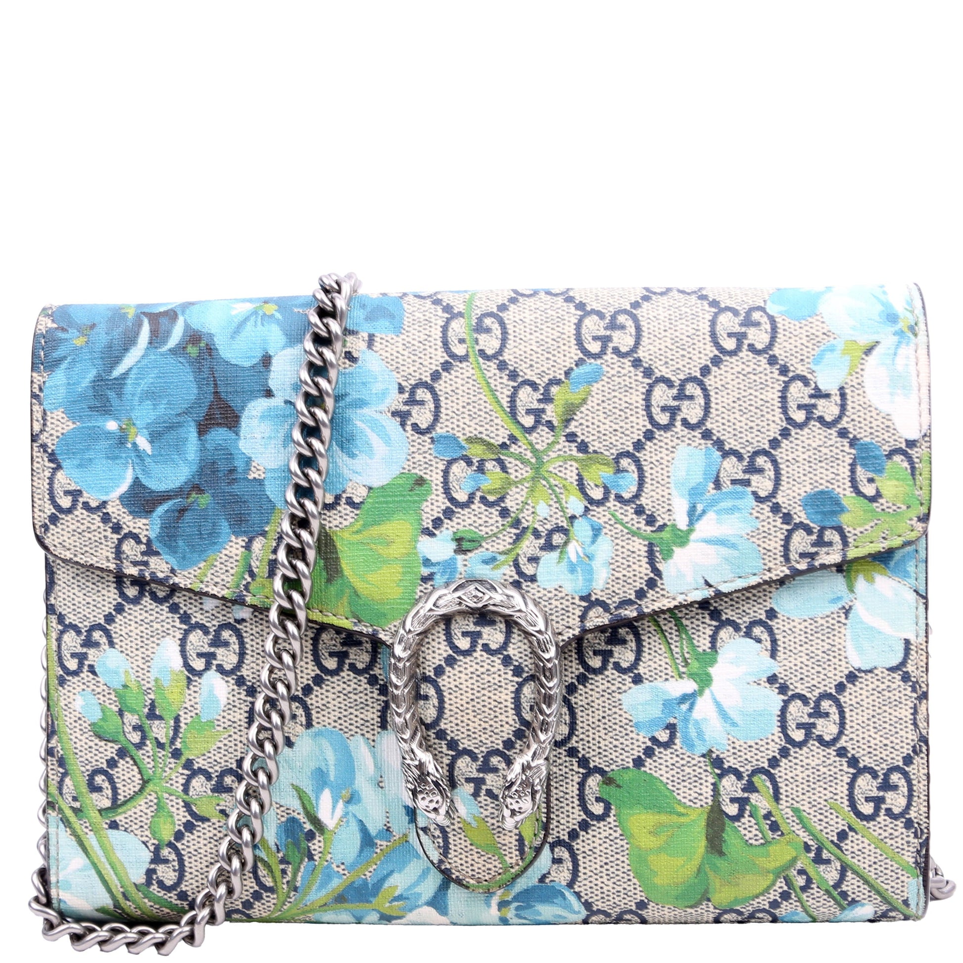 Gucci Dionysus GG Blooms Blue Mini Wallet Case