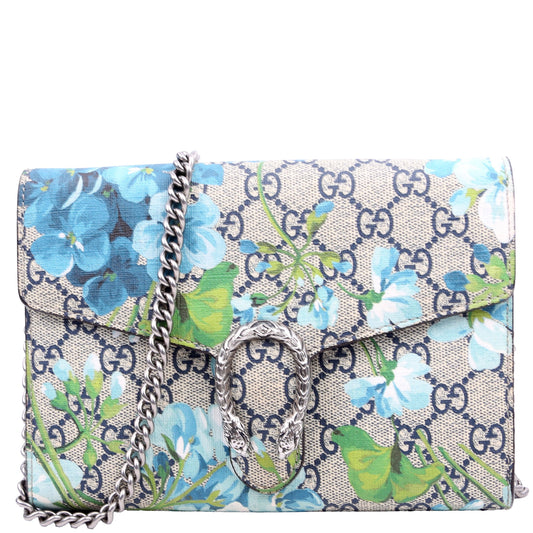 Gucci Dionysus GG Blooms Blue Mini Wallet Case