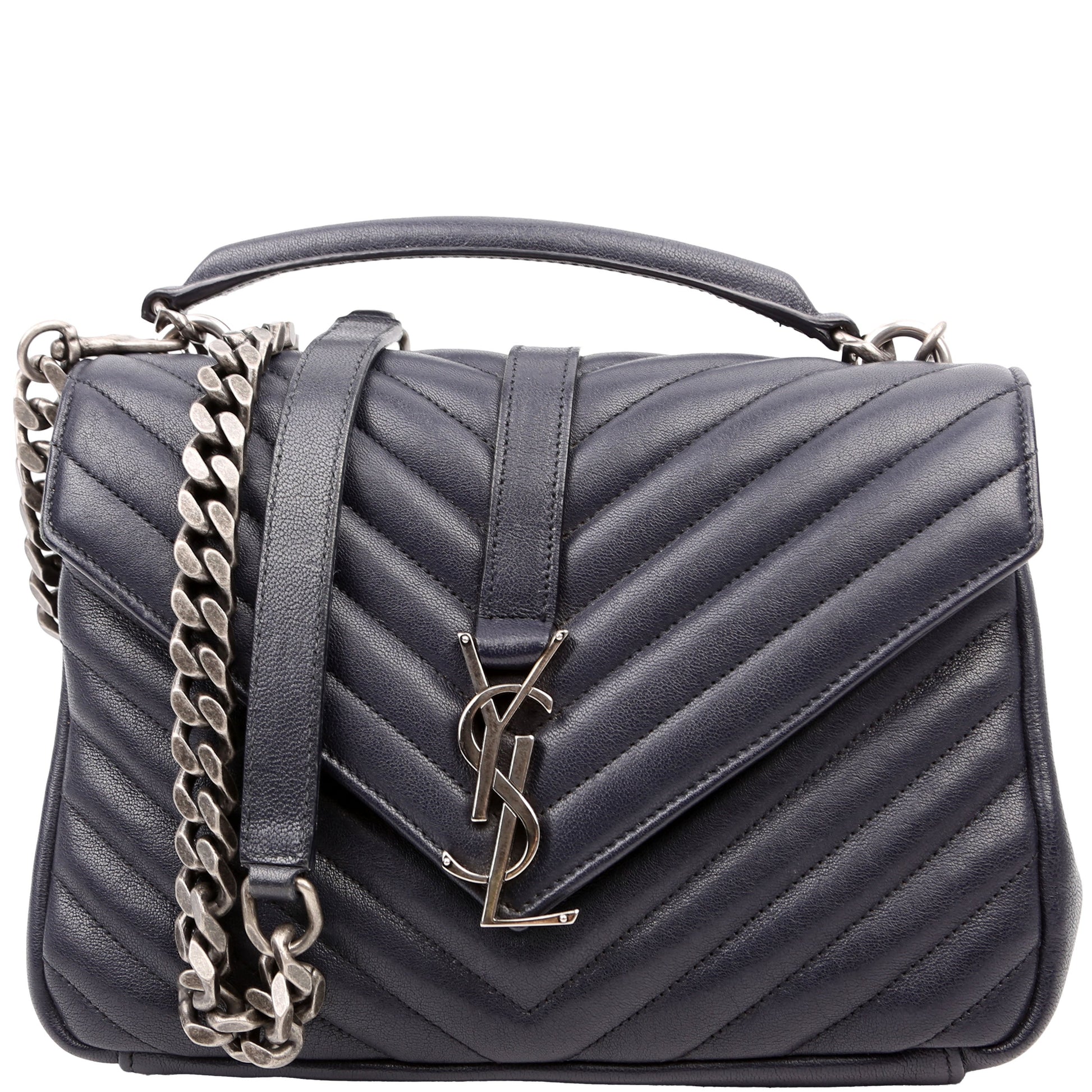 YSL Saint Laurent Saint Laurent College Navy Bag Medium Travel Bag