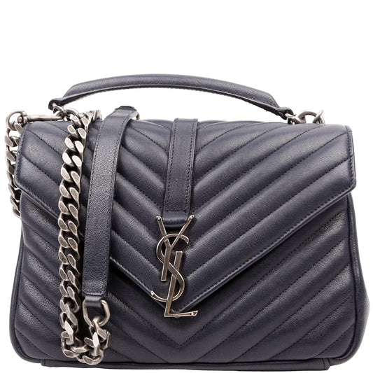 YSL Saint Laurent Saint Laurent College Navy Bag Medium Travel Bag