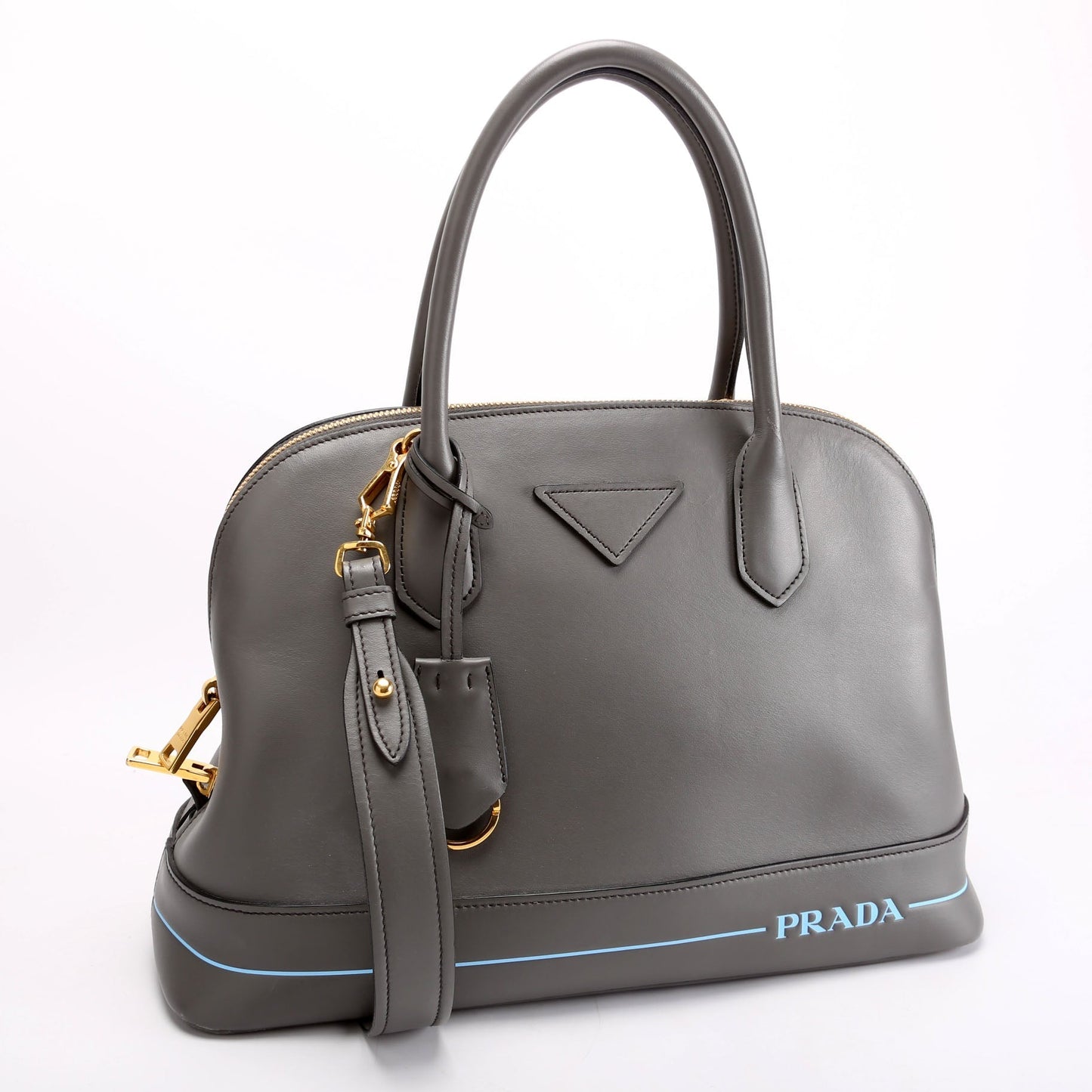 Prada City Calfskin Mirage Promenade Grey Bag Travel Bag