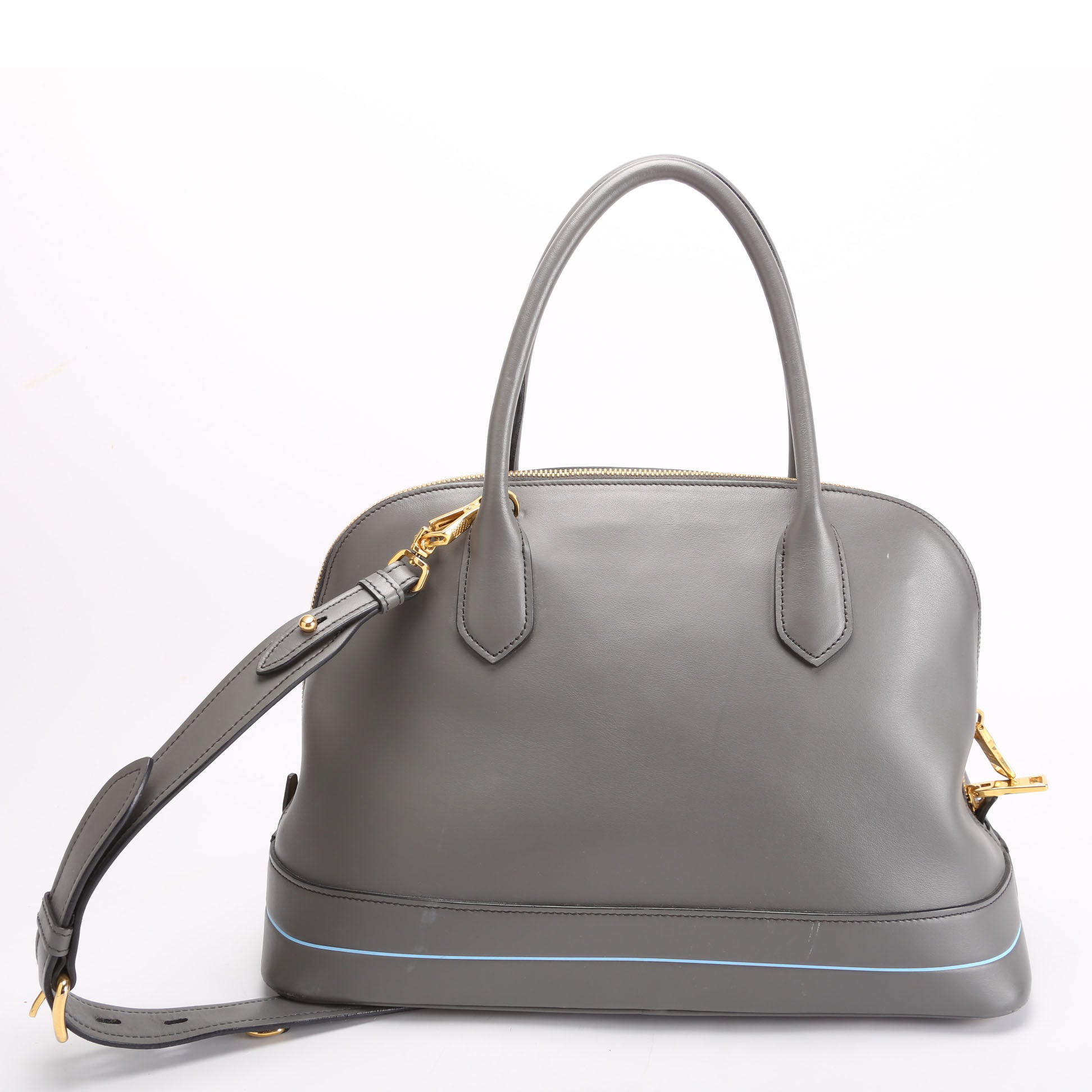 Prada City Calfskin Mirage Promenade Grey Bag Travel Bag