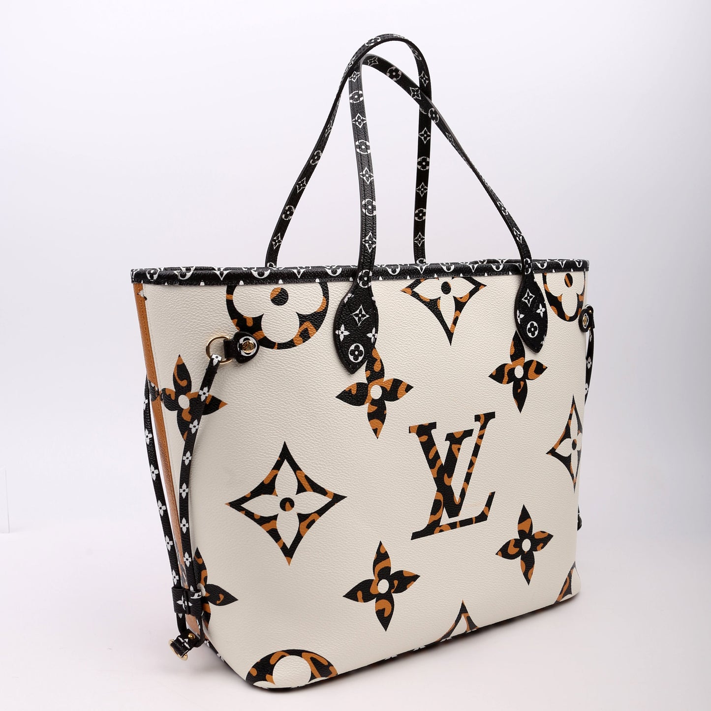 Louis Vuitton Neverfull MM Jungle Brown Ivory Wallet Case
