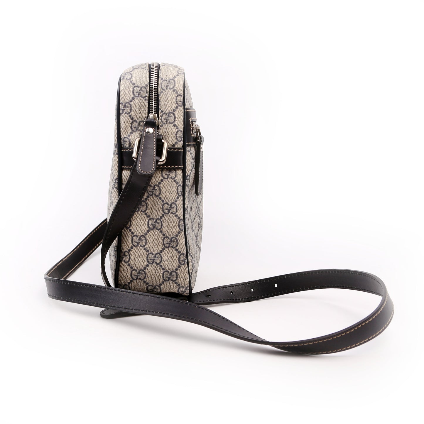 Gucci Supreme Shoulder Bag Black Beige