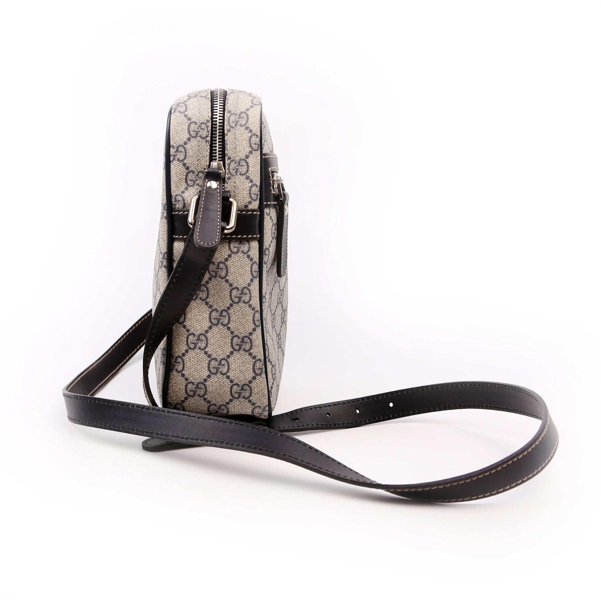Gucci Supreme Shoulder Bag Black Beige