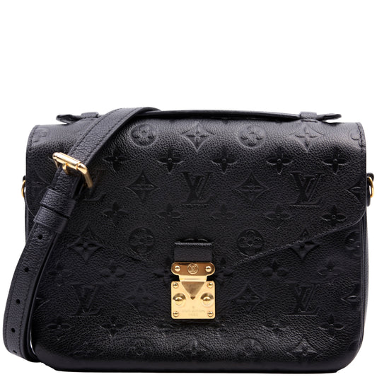 Louis Vuitton Pochette Metis Empreinte Black Clutch Bag Black 10