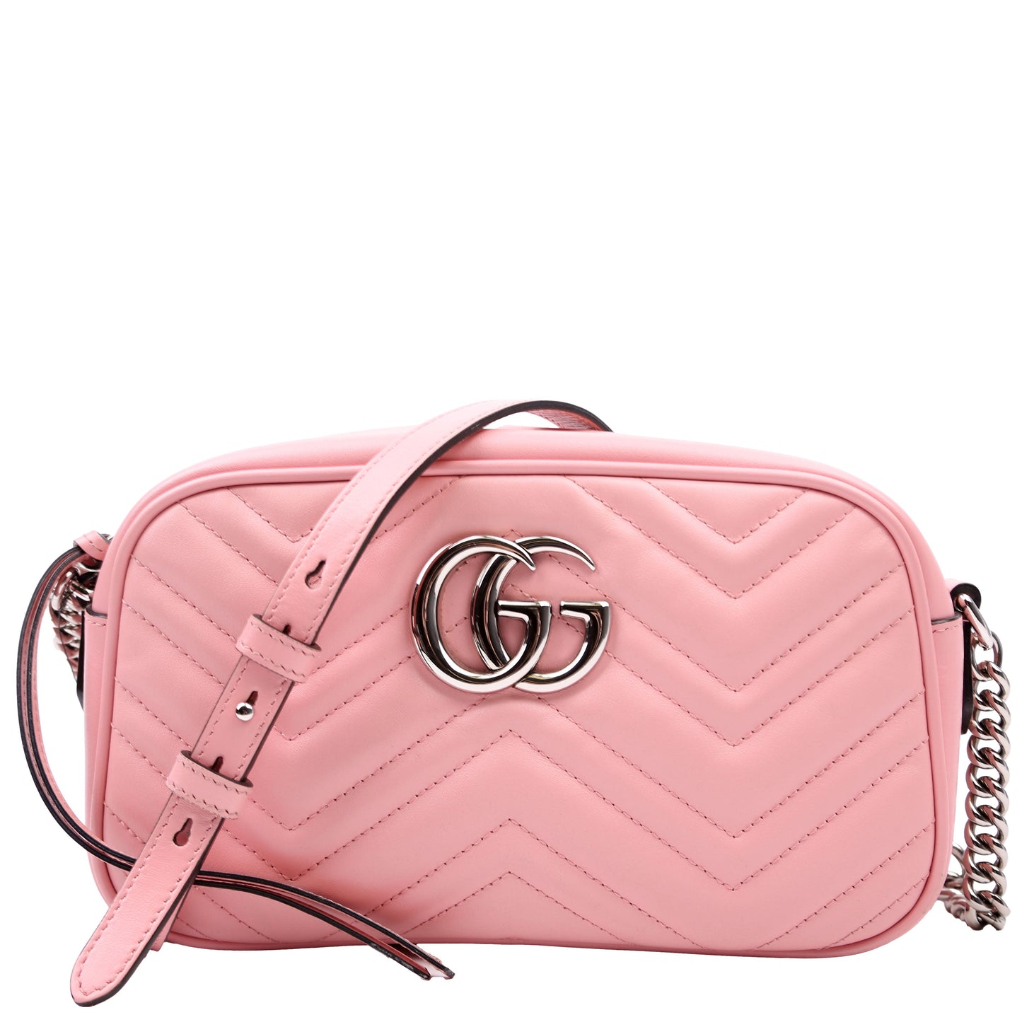 Gucci Marmont Camera Leather Pink Small Travel Bag