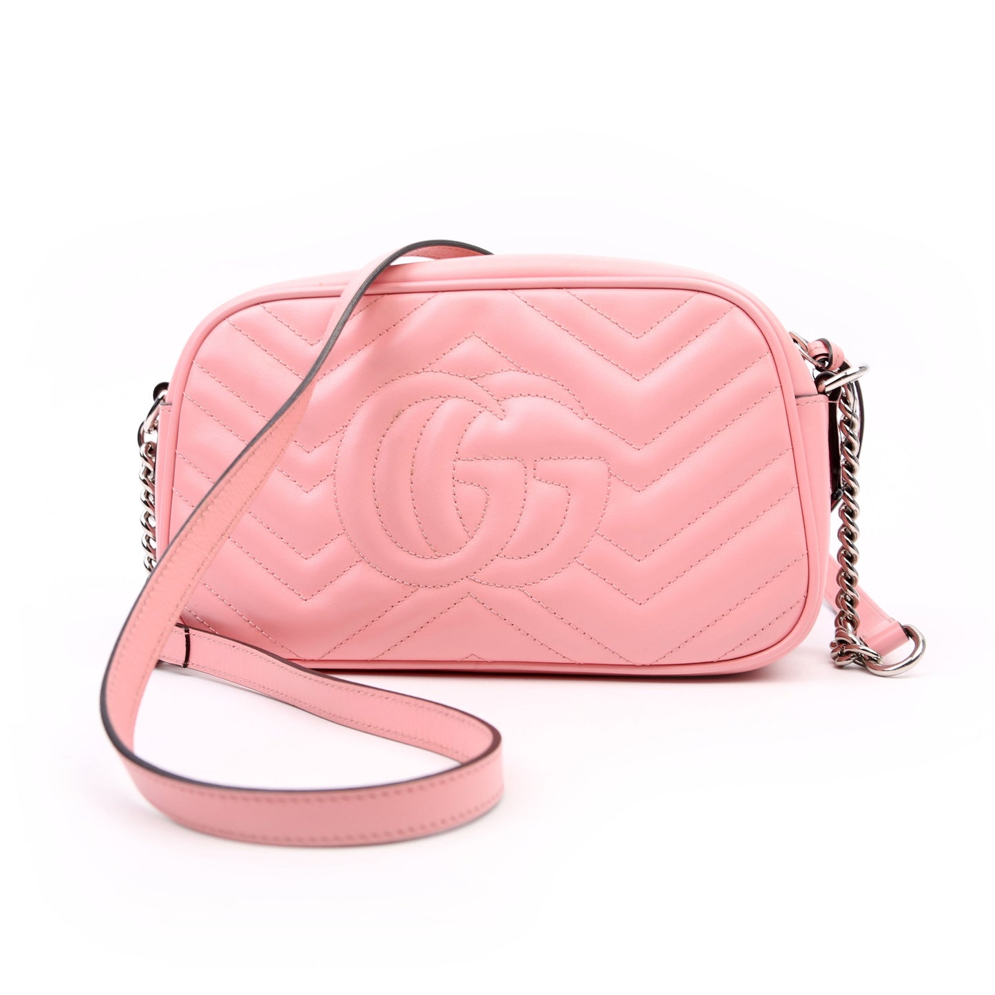 Gucci Marmont Camera Leather Pink Small Travel Bag