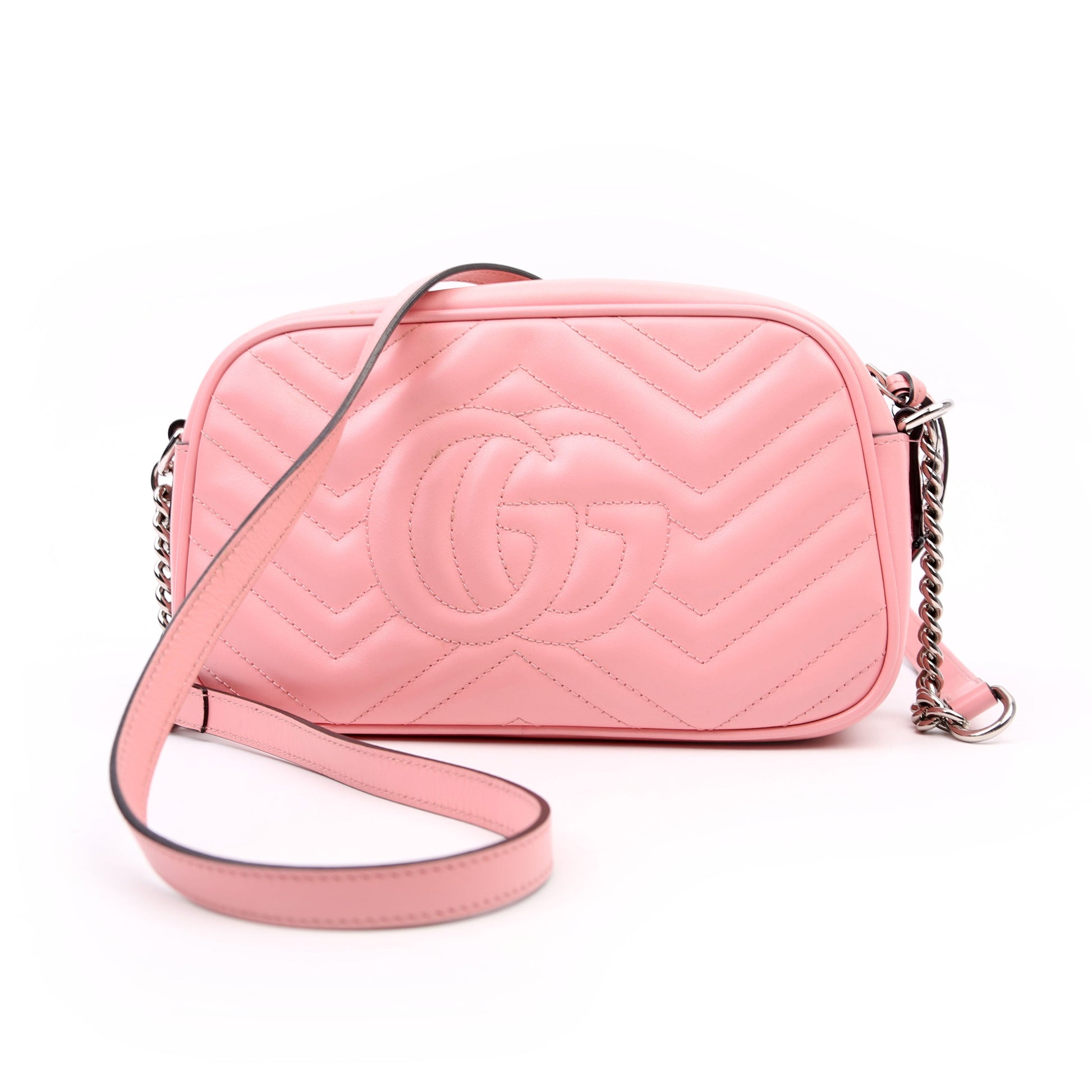 Gucci Marmont Camera Leather Pink Small Travel Bag