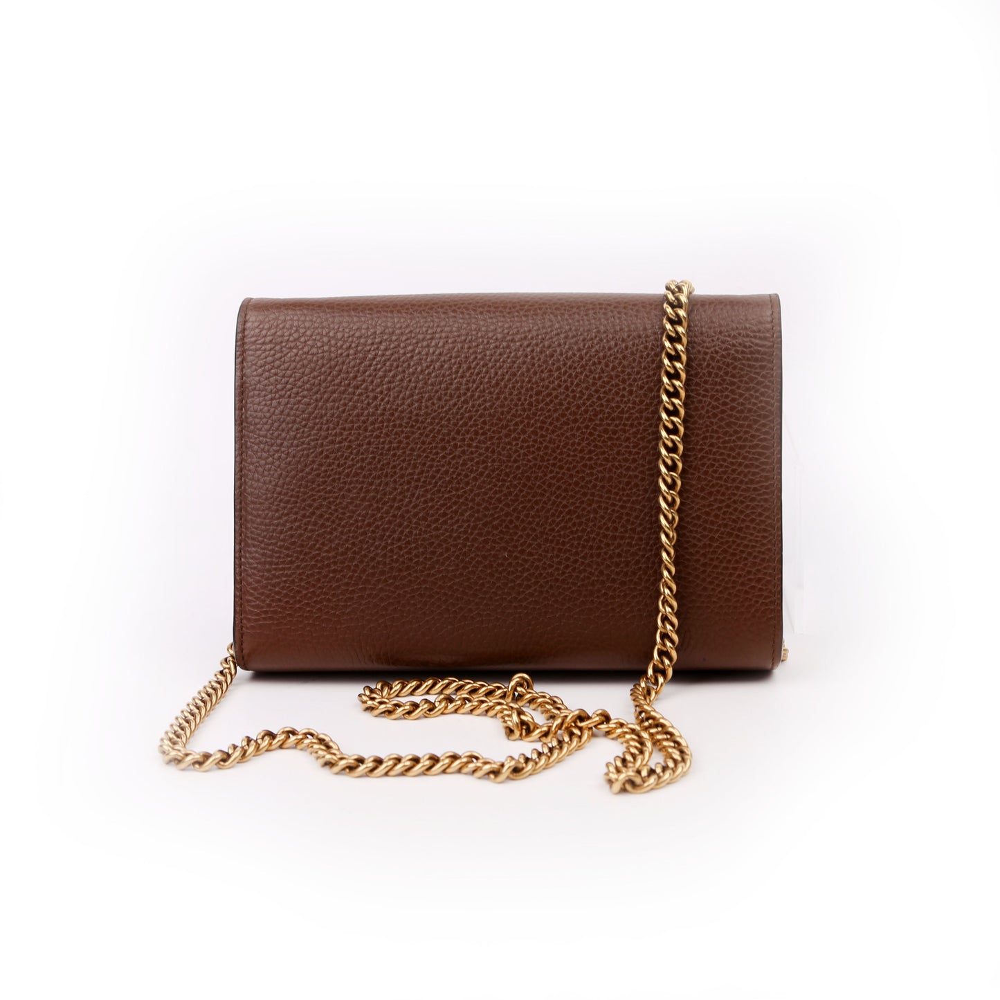 Gucci Marmont Brown Chain Wallet Case
