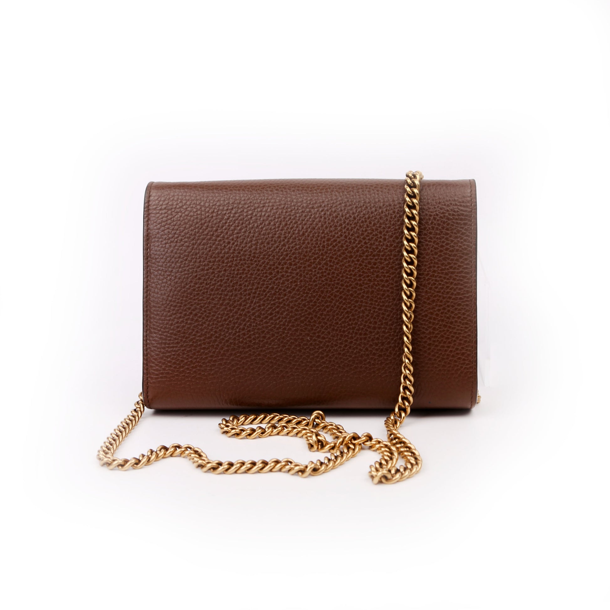 Gucci Marmont Brown Chain Wallet Case