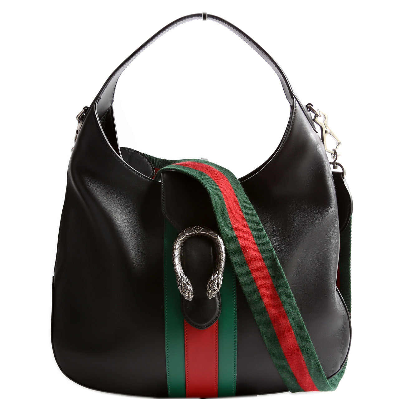 Gucci Web Stripe Dionysus Leather Black Shoulder Bag