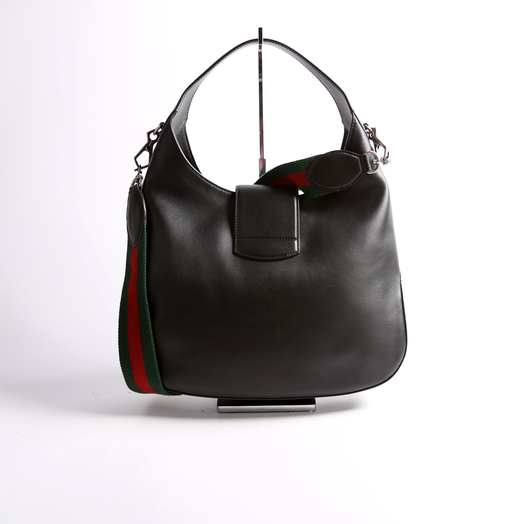 Gucci Web Stripe Dionysus Leather Black Shoulder Bag