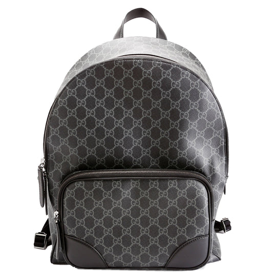 Gucci GG Supreme Emblem Backpack Black Medium