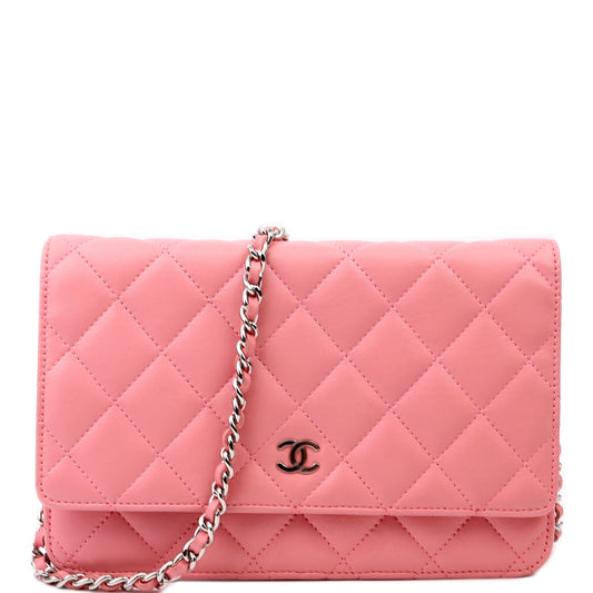 Chanel WOC Classic Lambskin Pink Clutch Bag