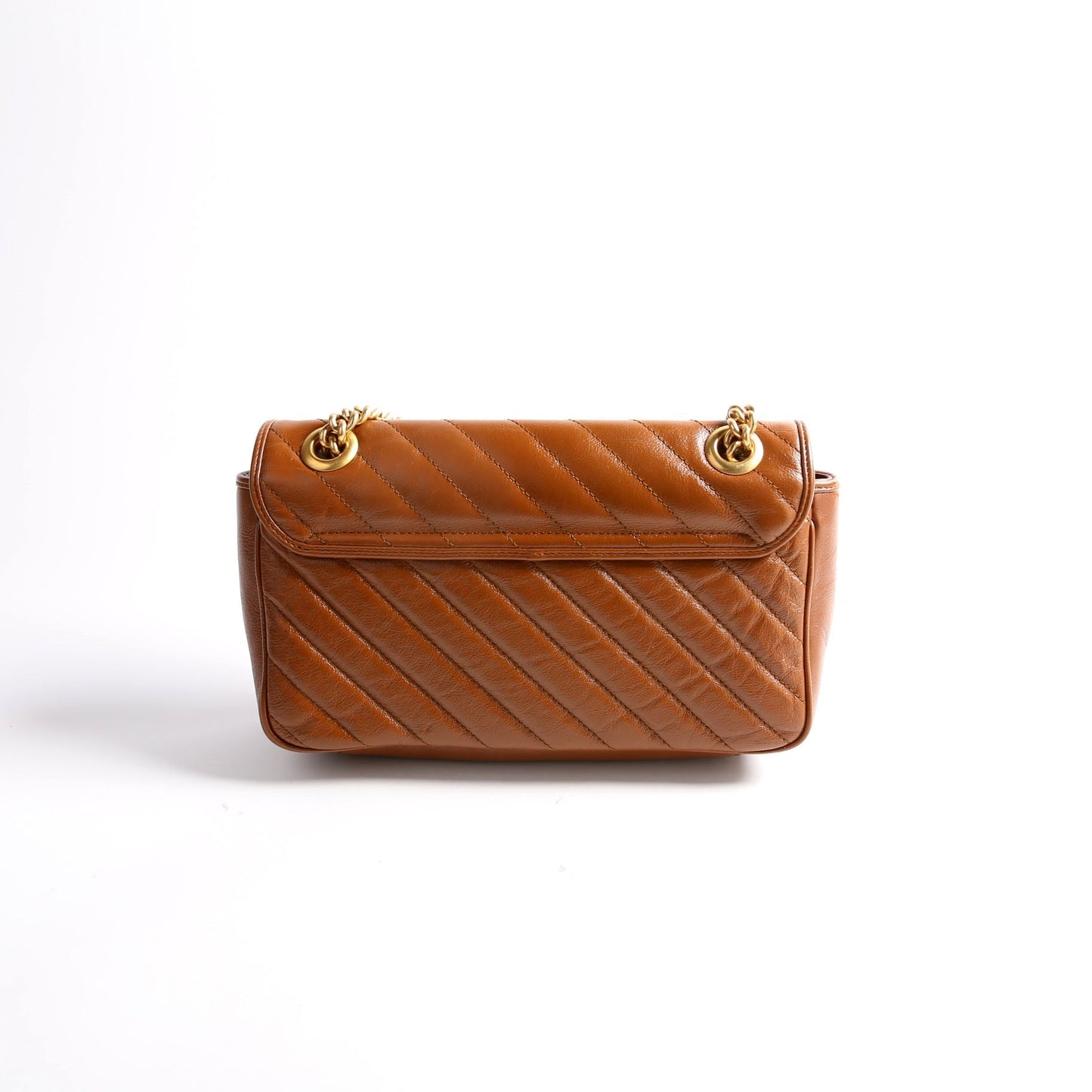 Gucci Marmont Diagonal Leather Brown Small Flap Shoulder Bag
