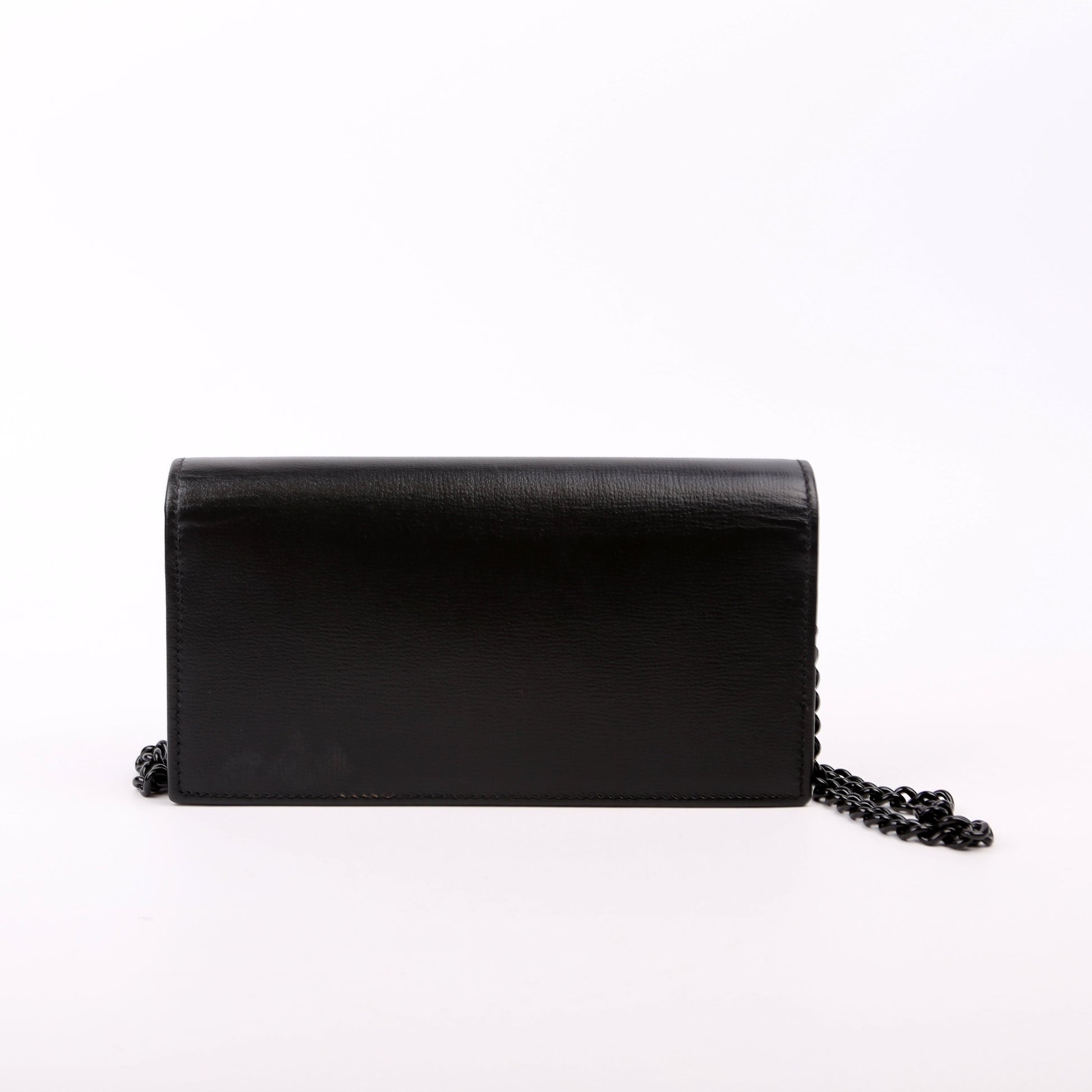 Gucci Horsebit W Black Chain Wallet Case