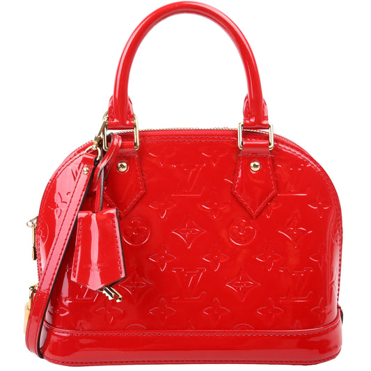 Louis Vuitton Alma BB Vernis Red Handbag Red 4