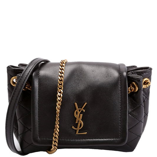 YSL Saint Laurent Saint Laurent Notlita Lambskin Bag Quilted Black Travel Bag