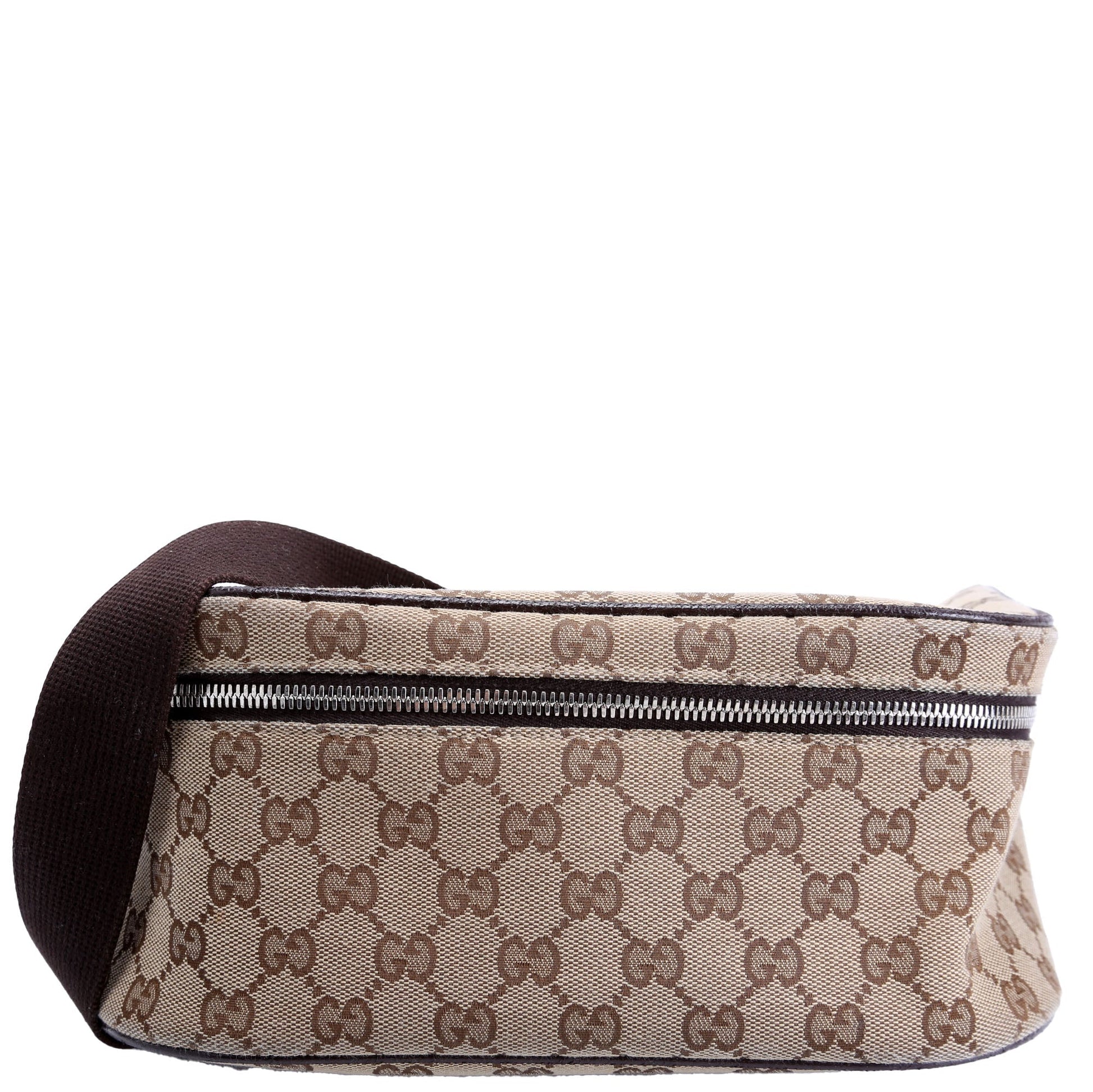 Gucci GG Waist Pouch Canvas Brown Travel Bag