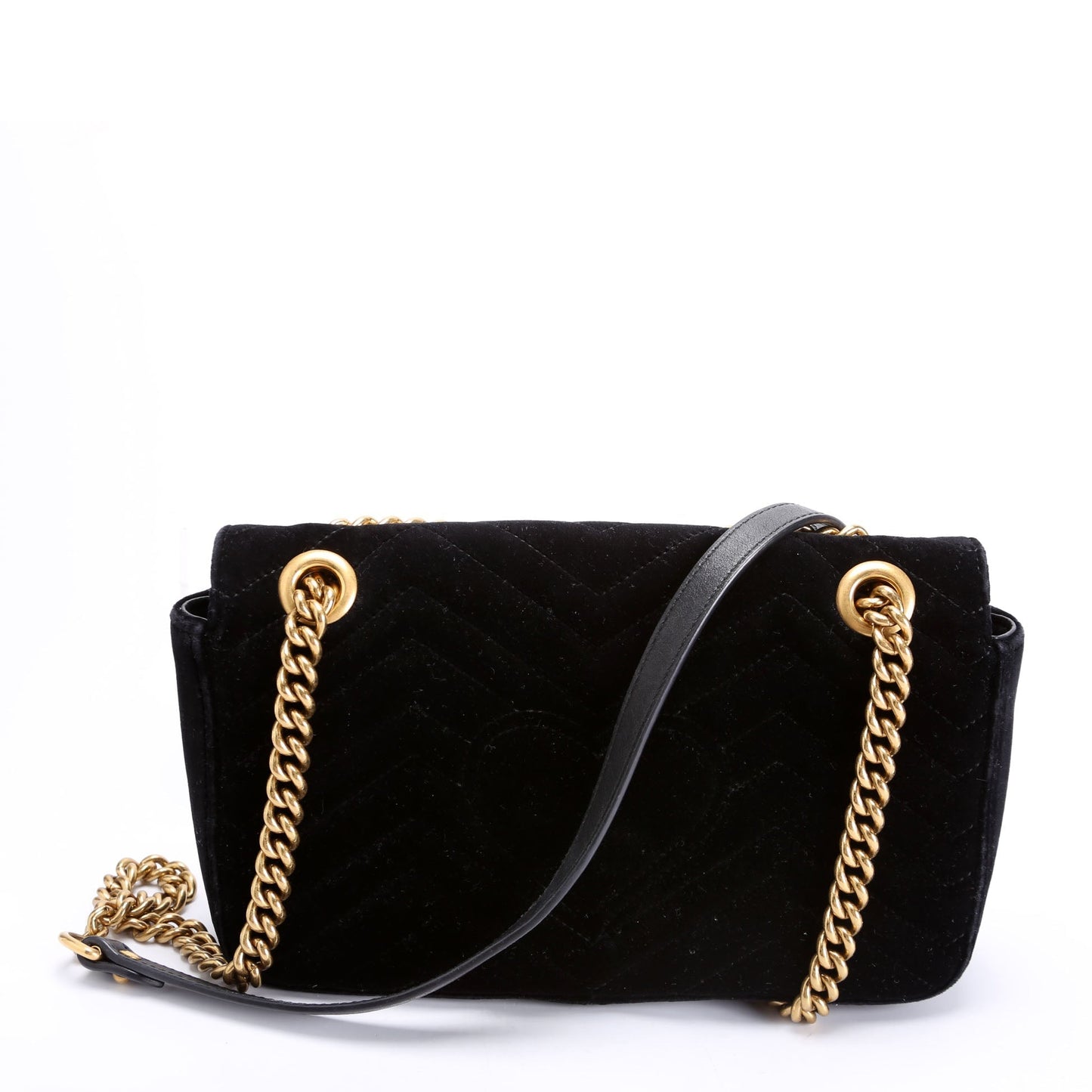 Gucci Marmont Velvet Black Small Flap Shoulder Bag