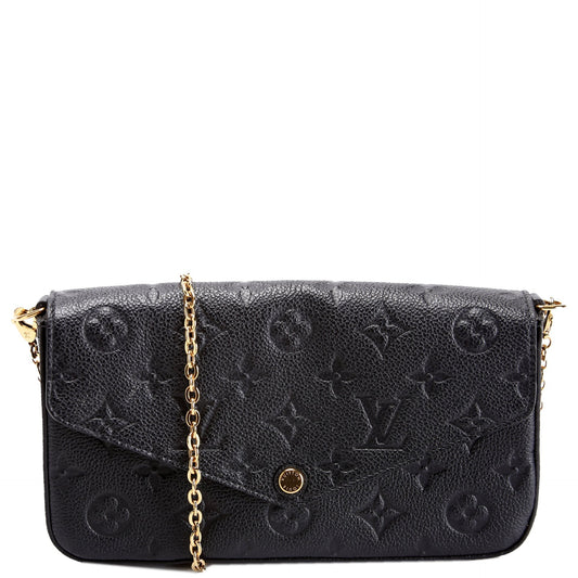 Louis Vuitton Pochette Felicie Empriente Black Clutch Bag