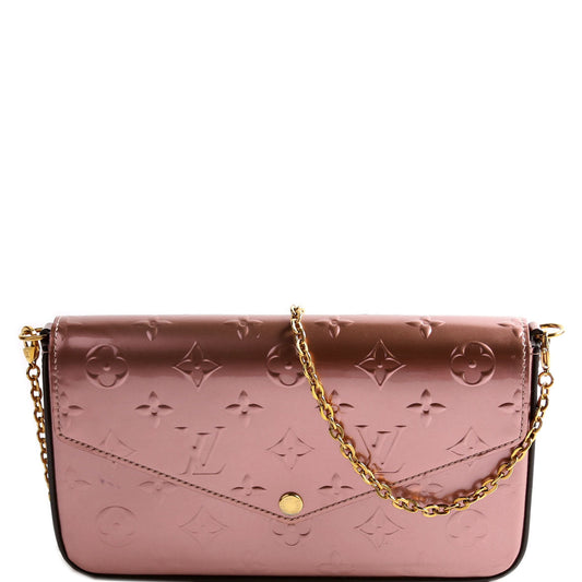 Louis Vuitton Pochette Felicie Vernis Pink Clutch Bag