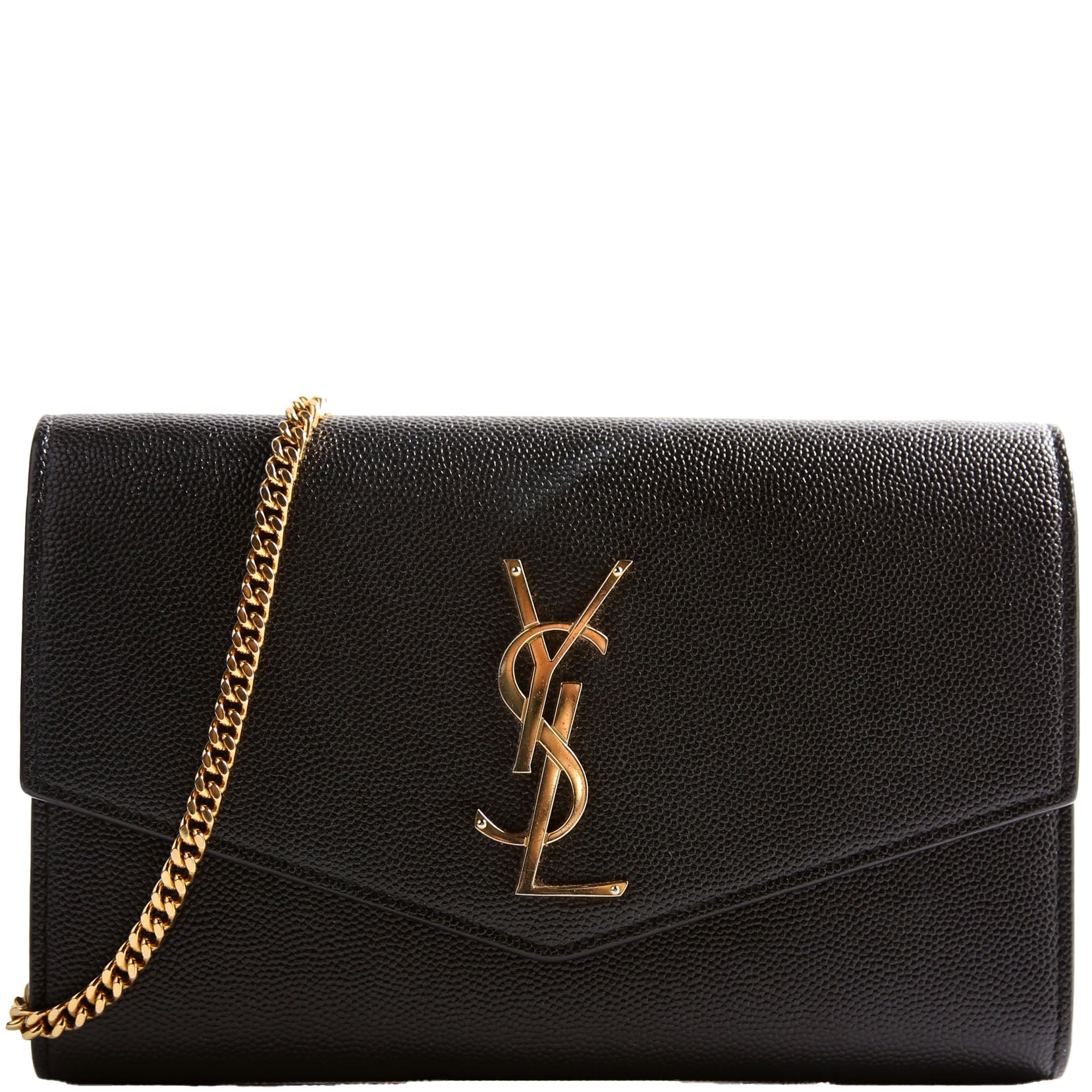 YSL Saint Laurent Saint Laurent Uptown Wallet Grain Bag Black Chain Travel Bag