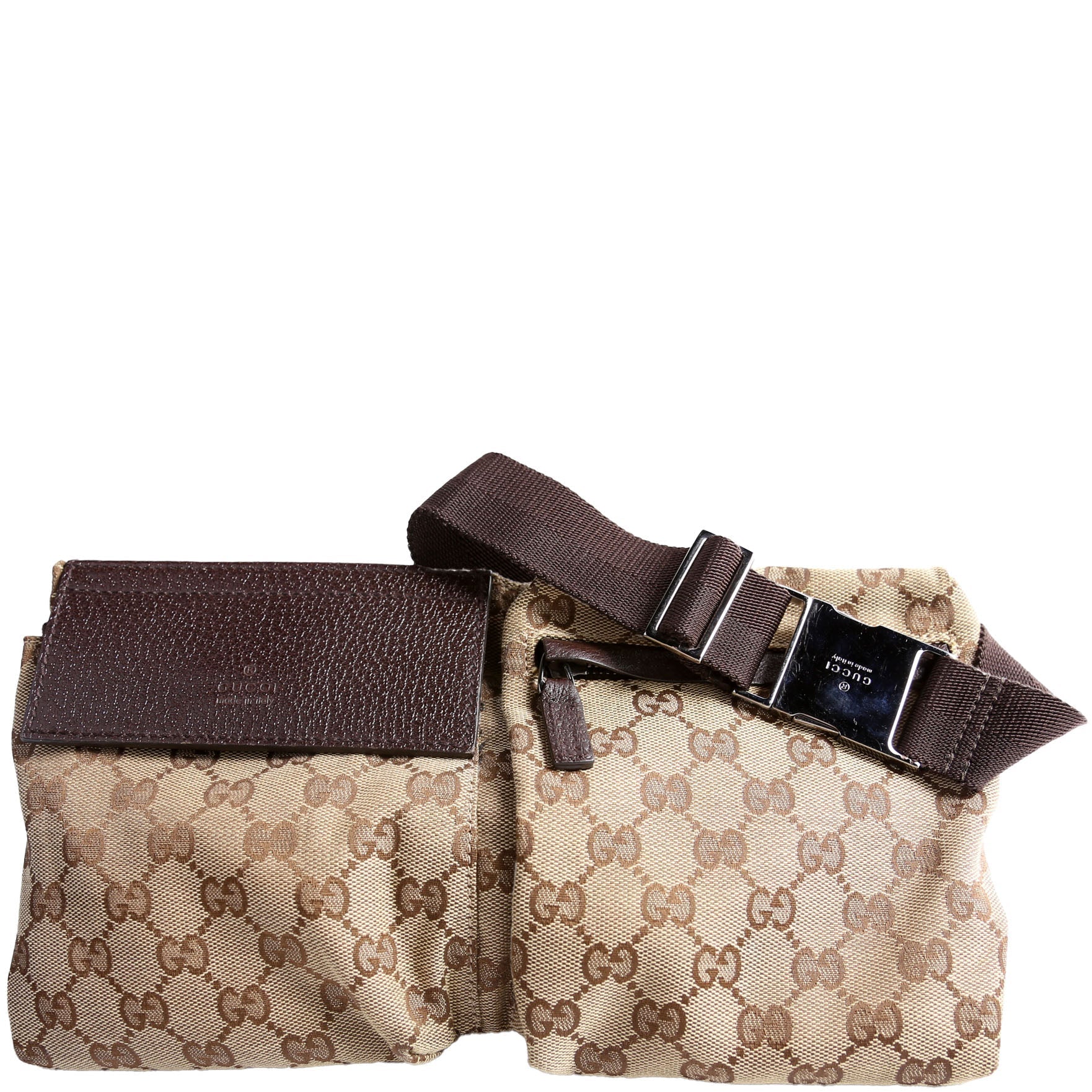 Gucci GG Waist Canvas Brown Travel Bag