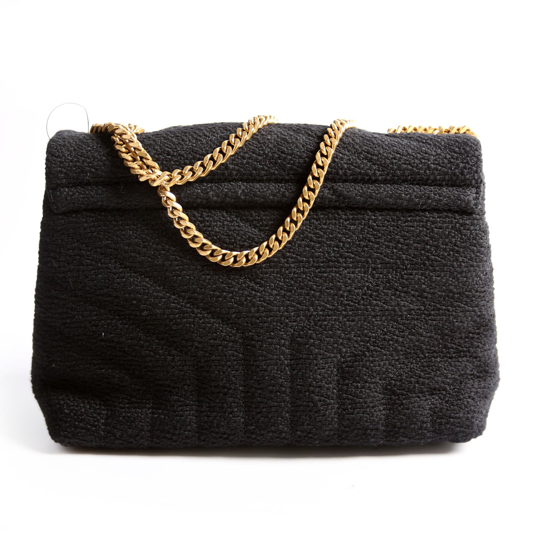 YSL Saint Laurent Saint Laurent Loulou Satchel Tweed Bag Black Small Travel Bag