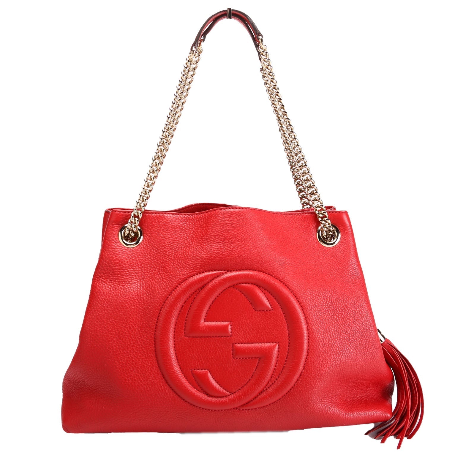 Gucci Soho Leather Red Medium Shoulder Bag Medium Red