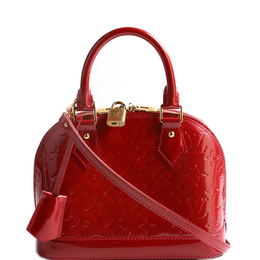 Louis Vuitton Alma BB Vernis Red Handbag Red 5
