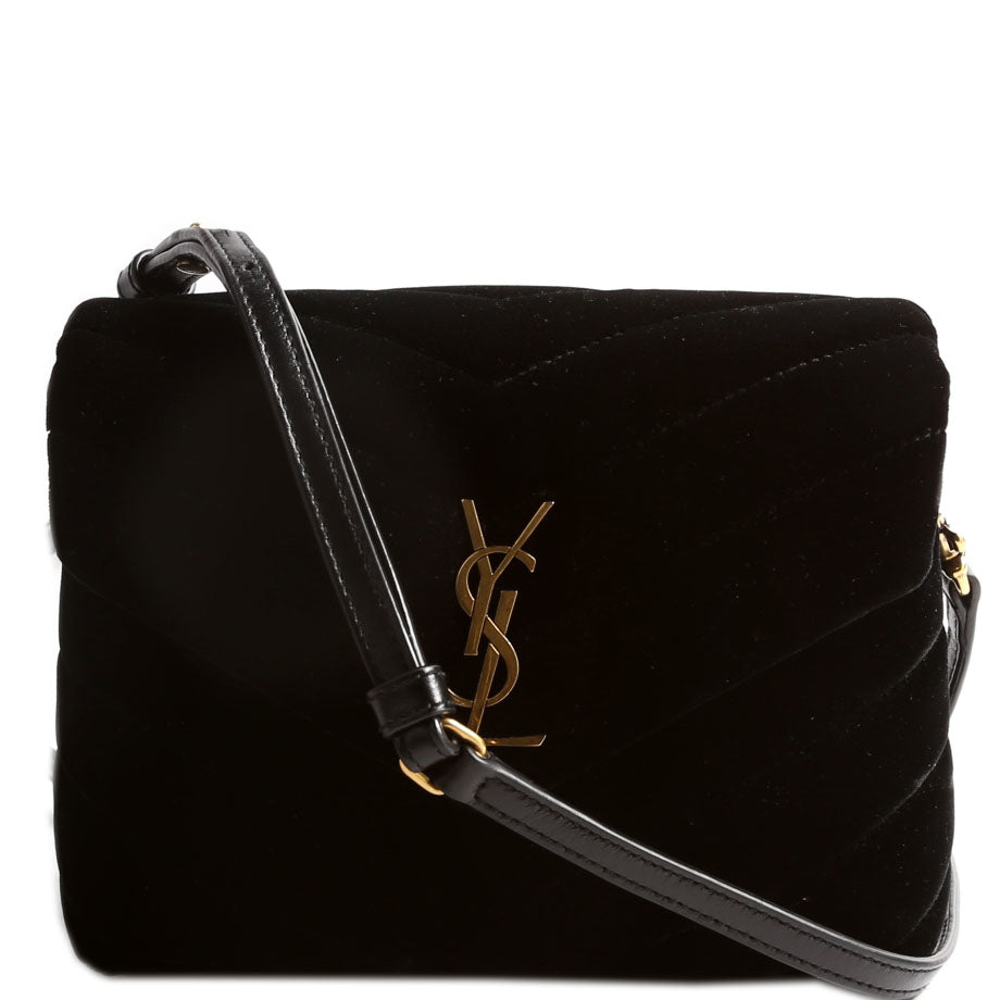 YSL Saint Laurent Saint Laurent Loulou Satchel Top Crossbody Velvet Black Crossbody Bag