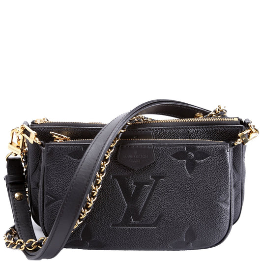 Louis Vuitton Multi Pochette Empreinte Black Clutch Bag Black 1