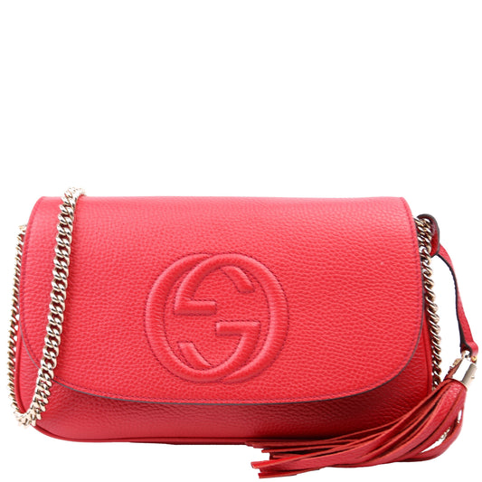 Gucci Soho Red Medium Chain Crossbody Bag