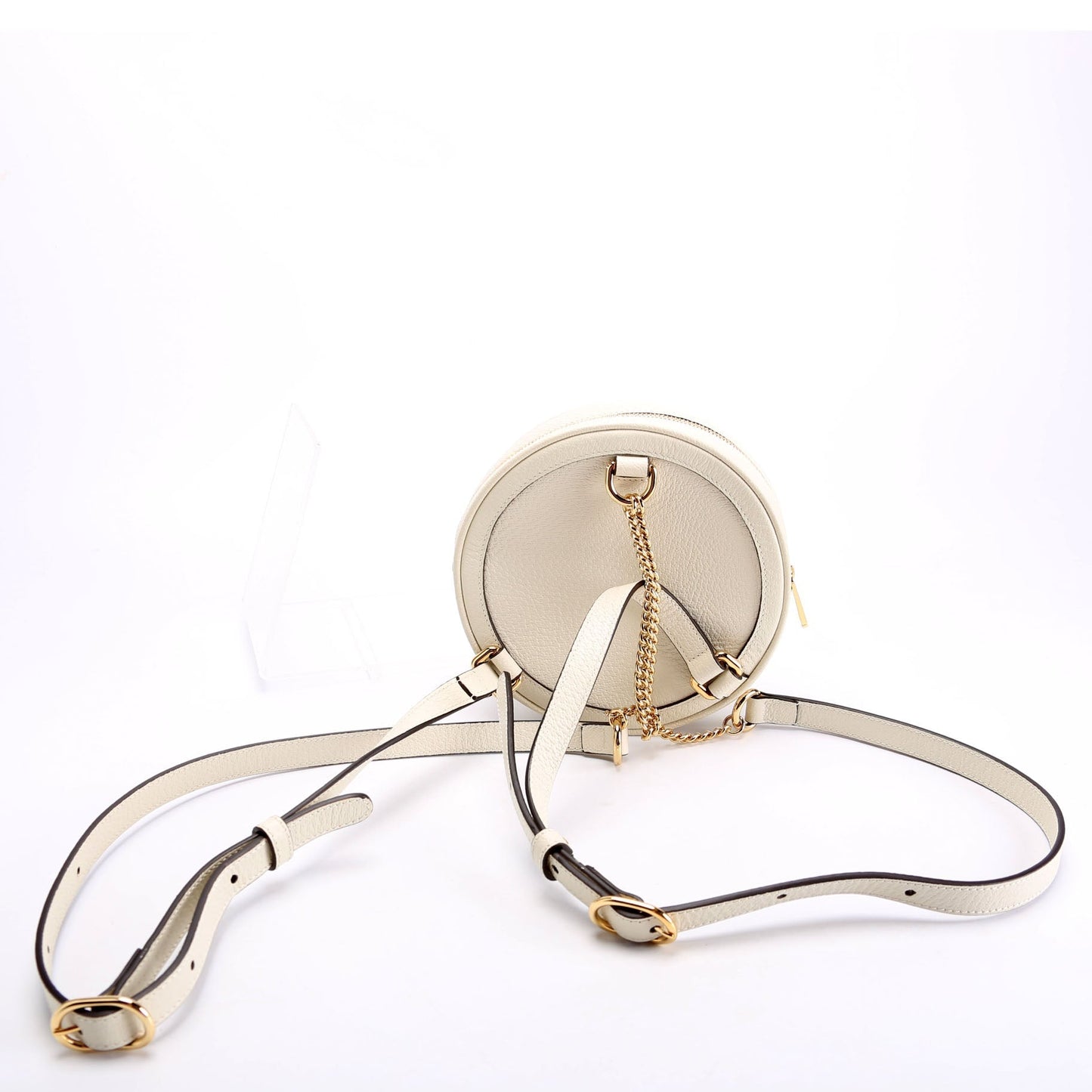 Gucci Ophidia Web Round Backpack White Mini