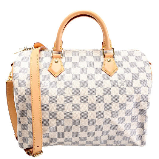 Louis Vuitton Speedy 30 Bandouliere Azur Damier Handbag Azur 18