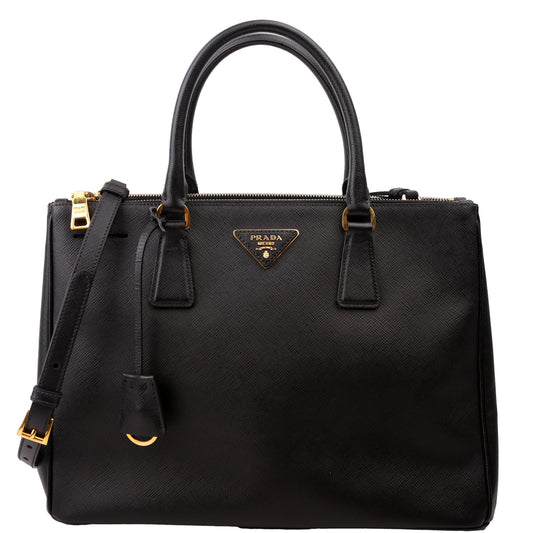 Prada Saffiano Galleria Bag Black Medium Travel Bag