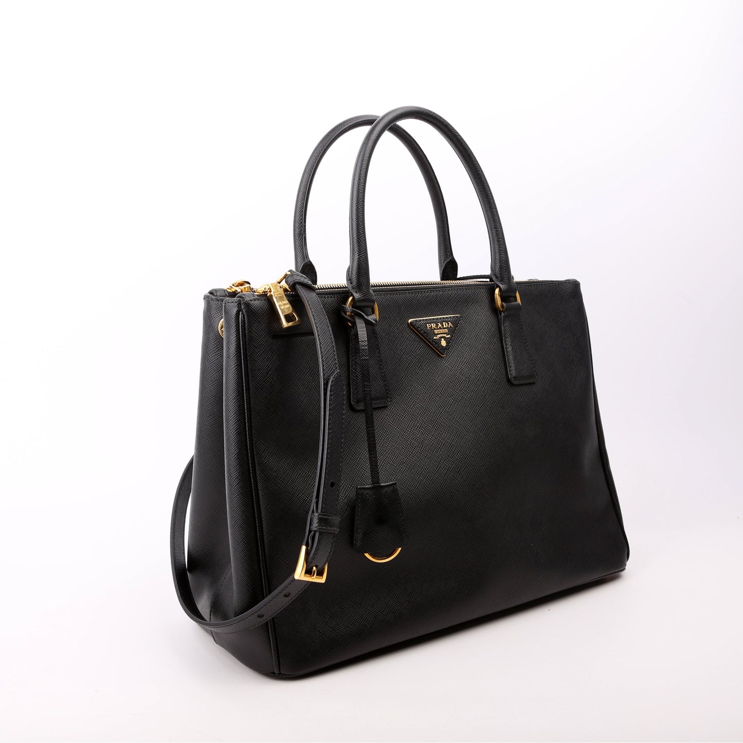 Prada Saffiano Galleria Bag Black Medium Travel Bag