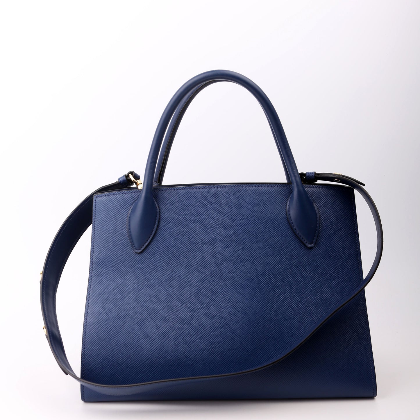Prada Monochrome Saffiano Cuir Bag Blue Medium Travel Bag