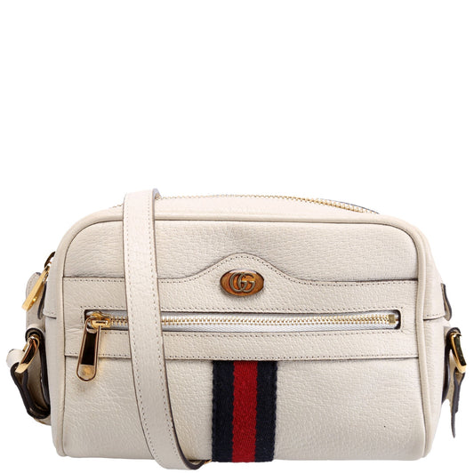Gucci Web Ophidia Leather White Mini Travel Bag