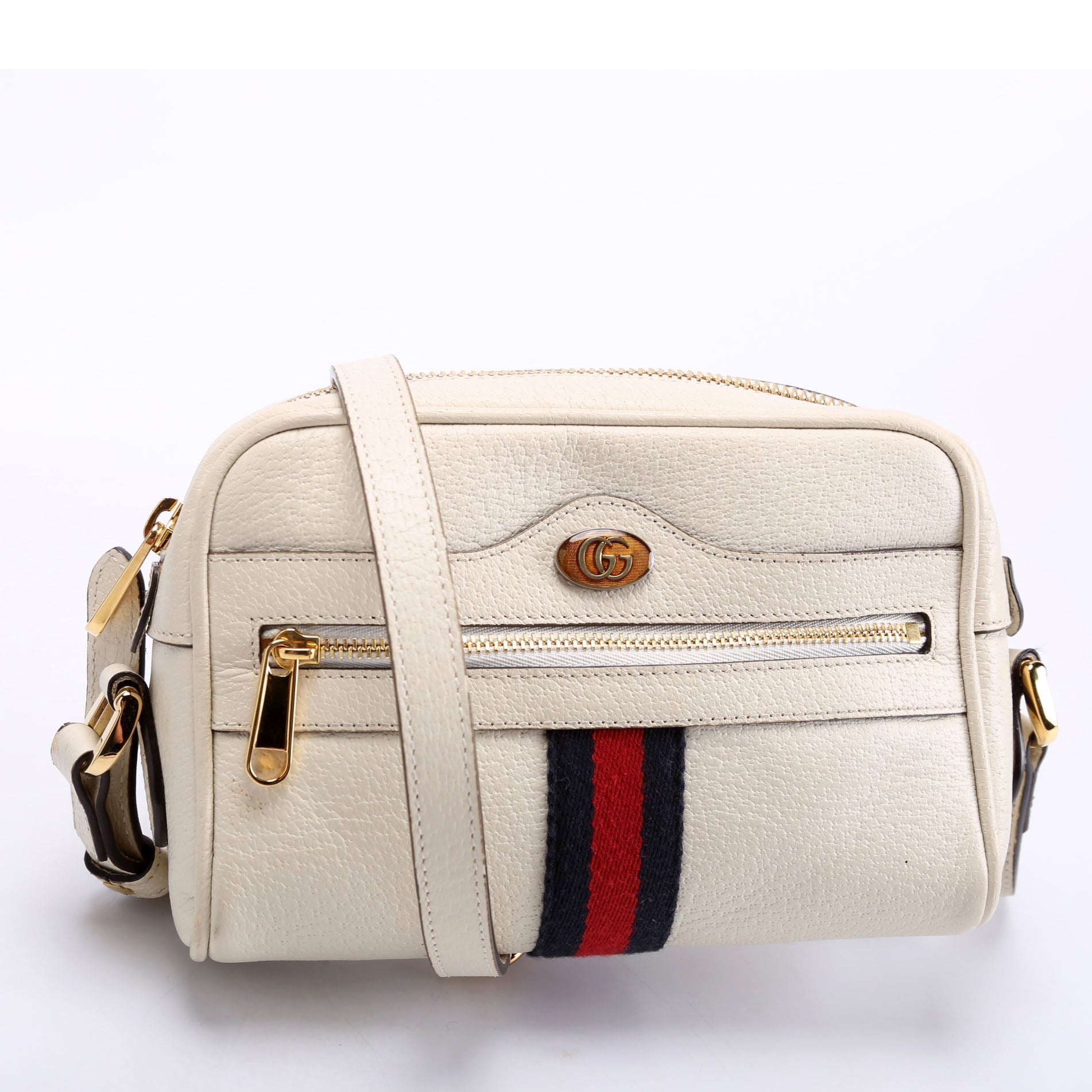 Gucci Web Ophidia Leather White Mini Travel Bag
