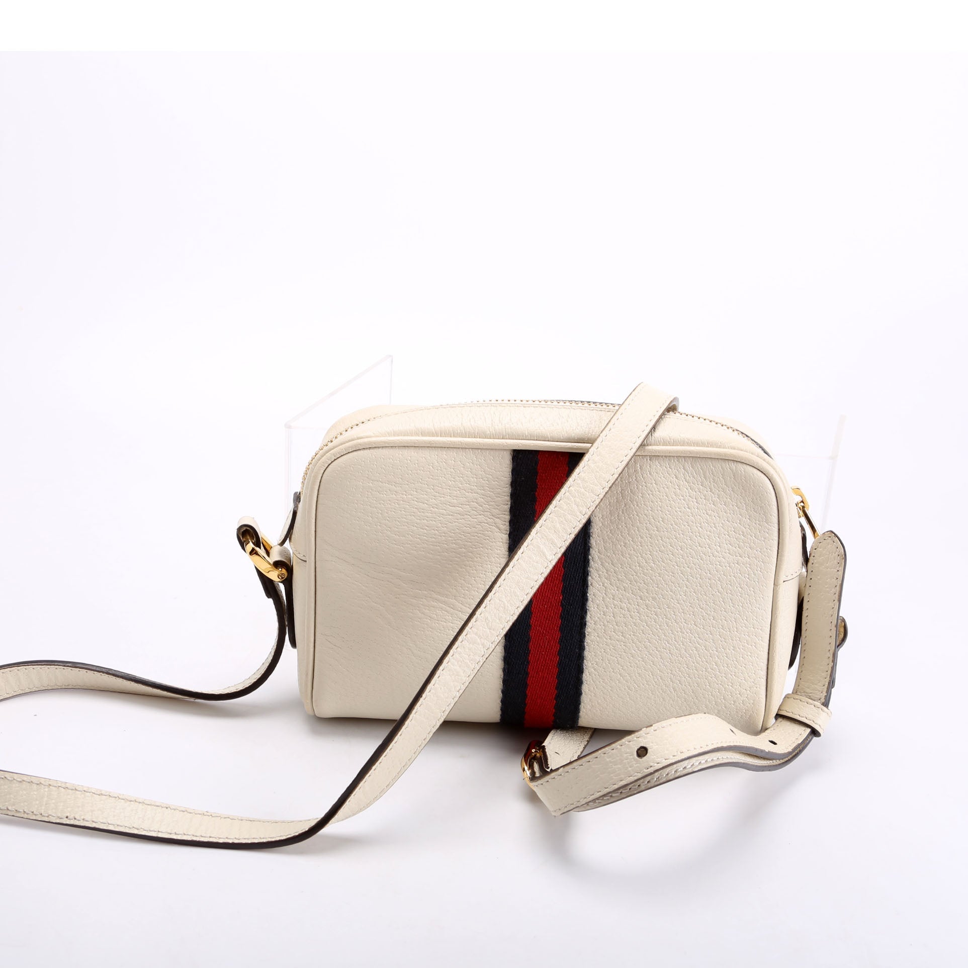 Gucci Web Ophidia Leather White Mini Travel Bag