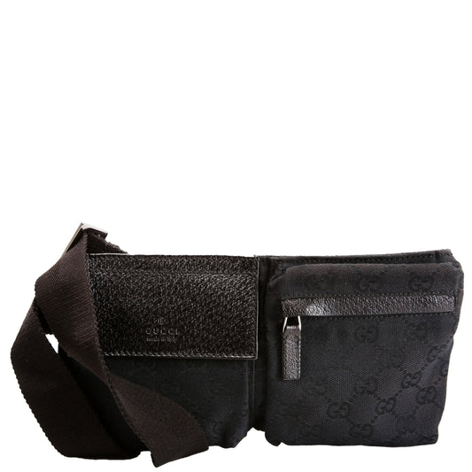 Gucci GG Waist Canvas Black Mini Travel Bag