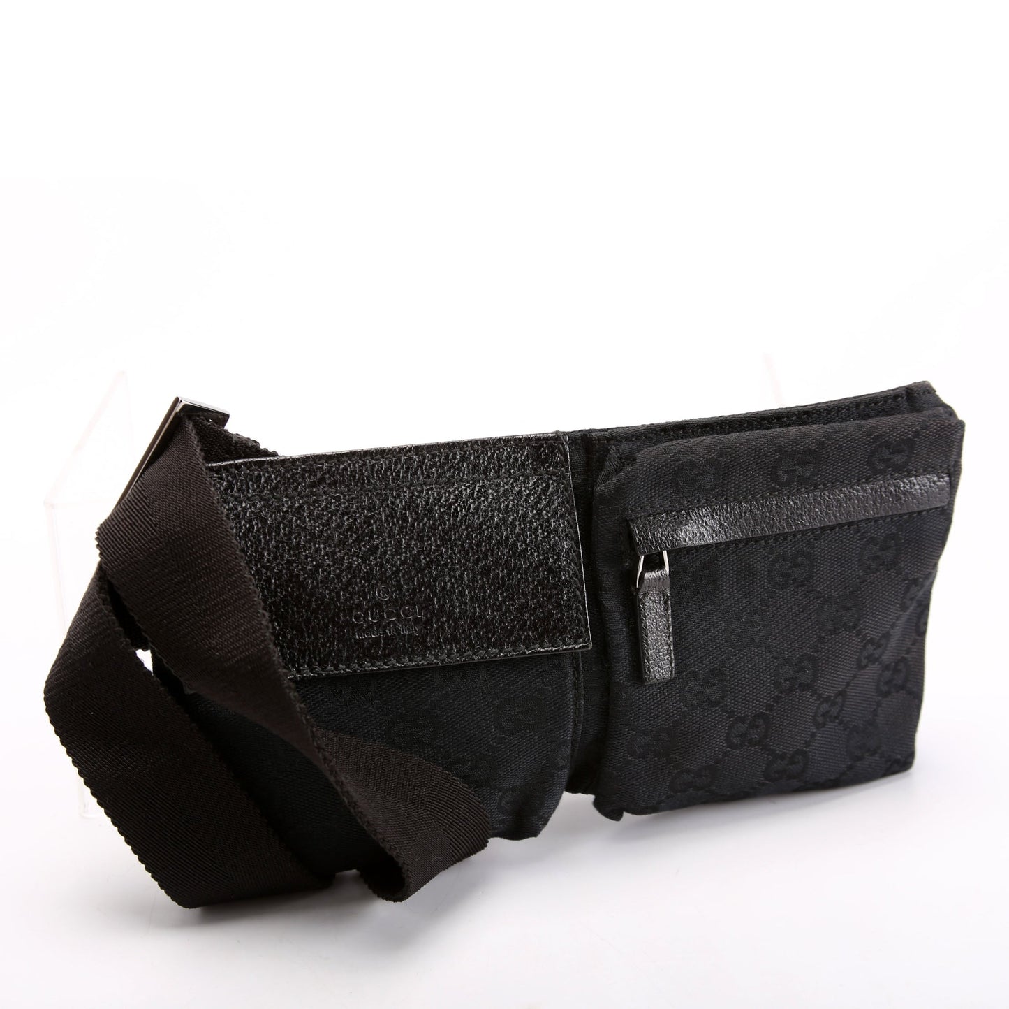 Gucci GG Waist Canvas Black Mini Travel Bag