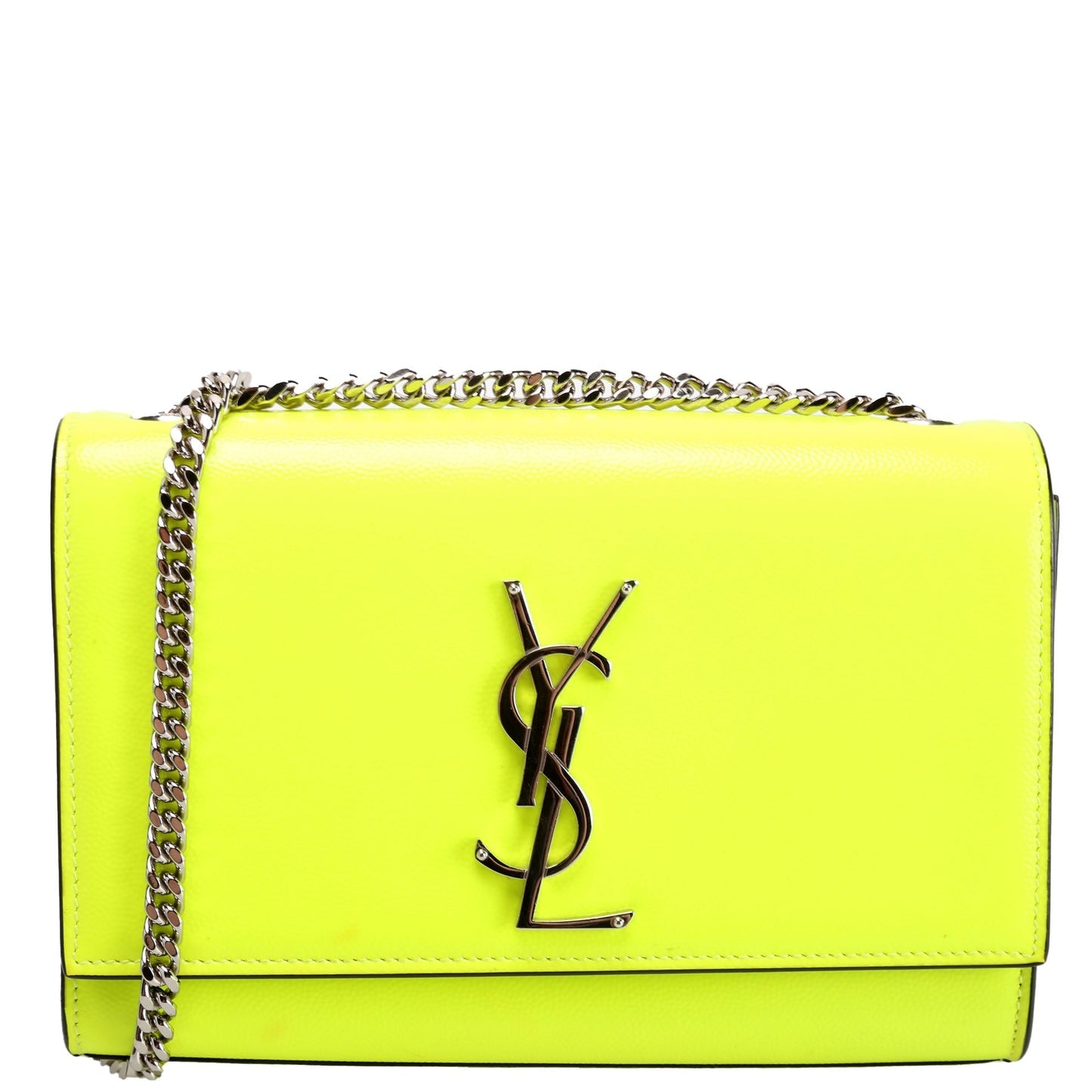 YSL Saint Laurent Saint Laurent Kate Satchel Grain Neon Yellow Small Travel Bag